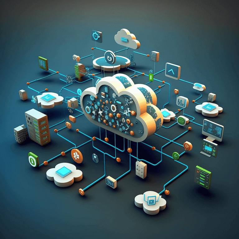 Illustration of networked cloud systems